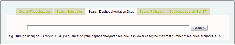 search dephosphorylation site